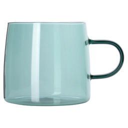 Colored boros glass mug with handle, 500
