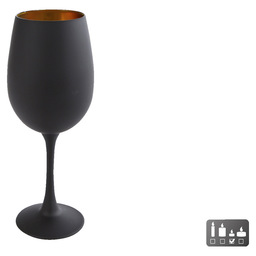 Windlicht &quot;wine glass martien&quot; schwarz/g