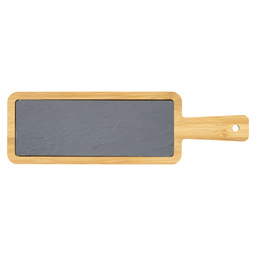 Bamboo serving board with slate 40x12x1.