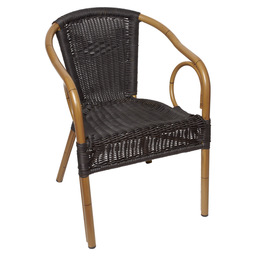 Costa chair dark bamboo black round