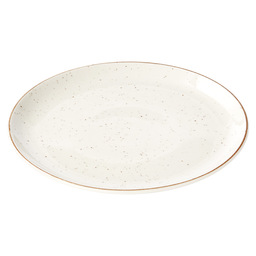 Plate rustic coup surface 23cm white