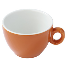 Koffiekop alba bicolor oranje/wit