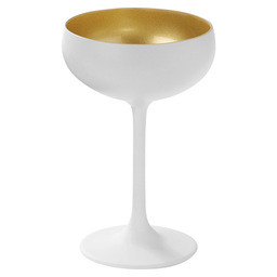 Champagnecoupe olympic wit/goud 23cl