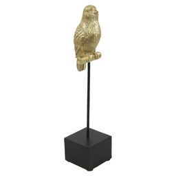 Vogel m/geluid goud l7,5b7,5h35,5cm