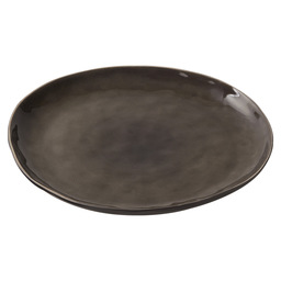 Plate round 34 cm pure grey flame