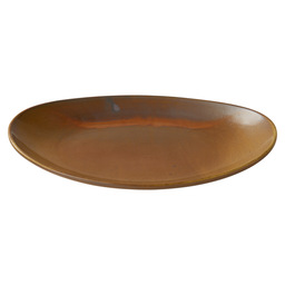 Assiette plate 31x20,5xh4cm ovale brun f