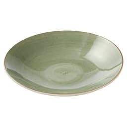 Plate rustic coup deep 25cm green