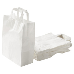 Carrier bag white paper 22x10x28cm