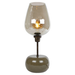 Tafellamp tulip glas/metal.voet 17x51cm