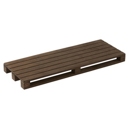 Pallet present.plank donker hout 40x15cm