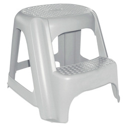 Two step stool-light grey-