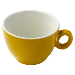 Koffiekop alba bicolor geel/wit