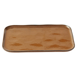 Plate merci 32x23xh1,4cm ocher//brown