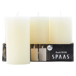 Block candle rustic 70/130 ivory