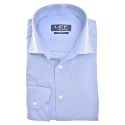 Overhemd modern fit heren pique blauw 45