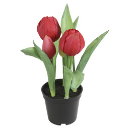 Plante artificielle tulipe rose en pot