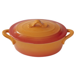 Oven dish oval w/l 16.5x13 orange