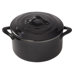 Oven dish round d12,5 black w/lid