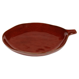 Plate with handle venetian red la mère