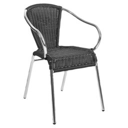 Kannet chaise exterieur noir - aluminium