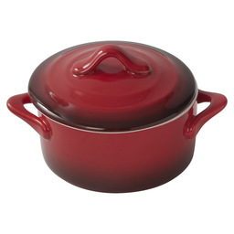 Oven dish round d10 red w/lid