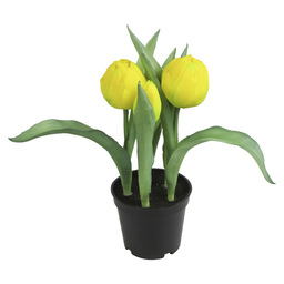 Plante artificielle tulipe jaune en pot