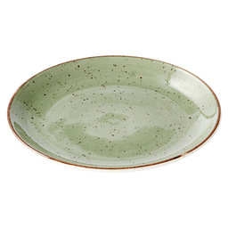 Plate rustic coup surface 19cm green