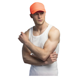 Neon orange adjustable cap