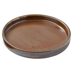 Assiette plate b/relevé 13,5xh2cm brun f