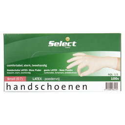 Handschoen latex pv wit s select