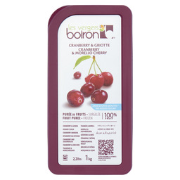 100% frozen fruit puree: cranberry and m