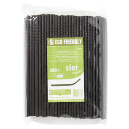 Flexible straw paper black ø6mm / 24cm