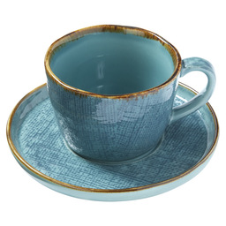 Koffiekop en schotel indy 14,5cm blauw
