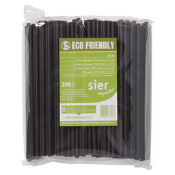 Straight straw paper (fsc) black ø 6 mm