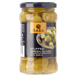 Green olives stuffed with garlic