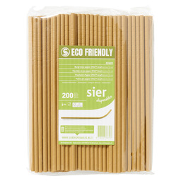 Flexible straw paper kraft ø6mm / 24cm