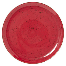 Assiette plate rustic coup 27cm rouge