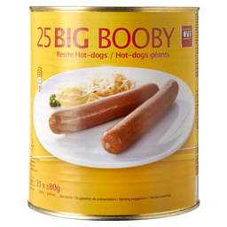 Saucisses hotdog big booby 25x80gr