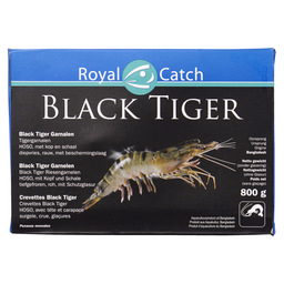 Crevettes tigrées black tiger avec tête