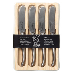 Laguiole butter  knife ss in wooden tray