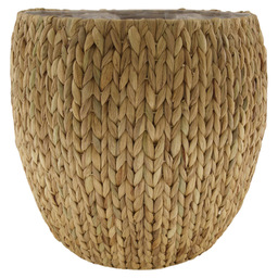 Basket waterhyacinth with plastic 38x38x