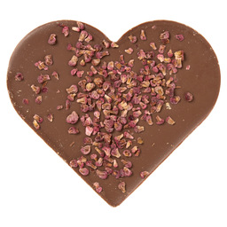 Gift chocolade hart met frambozen crisp