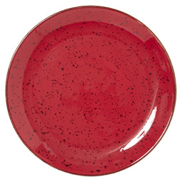 Assiette plate rustic coup 19cm rouge