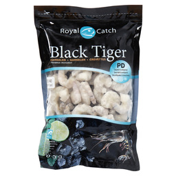 Crevettes tigrées black tiger pelées 31/