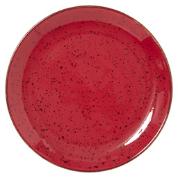 Assiette plate rustic coup 23cm rouge