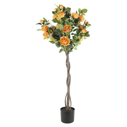 Plante artificielle Rosa orange 120cm