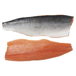 Salmon fillet trim d skin on scaled 4/5