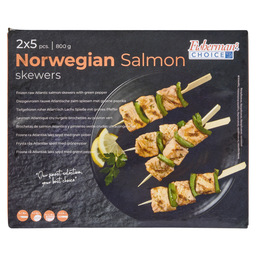 Skewer norwegian salmon fillet