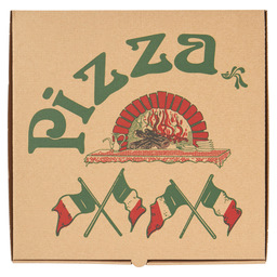 Boite a pizza 32x32x3cm brun amer. k/k