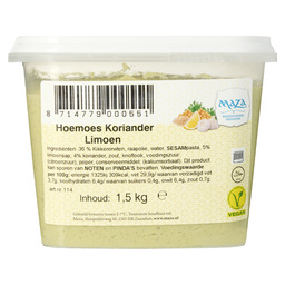 Humus coriand/lemon peas pasta